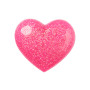 Jibbitz Pink 3D Glitter Heart