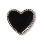 Jibbitz Black Heart With Gold Outline