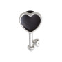 Jibbitz Silver And Black Heart Key