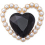 Jibbitz Black Gem Pearl Heart