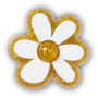 Jibbitz Gold and White Floral 
