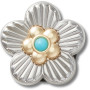 Jibbitz Silver Turquoise Flower
