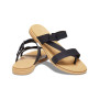 Tulum Toe Post Sandal Black/Tan Mujer