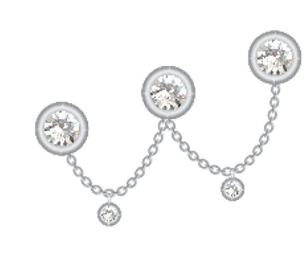 Jibbitz Silver Triple SMT Gem Chain